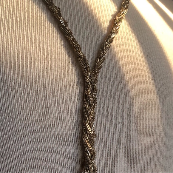 GOLD TONE ROPE CHAIN NECKLACE - Picture 5 of 5